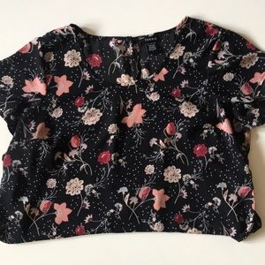 Torrid- Navy blue-Pink floral blouse- 1